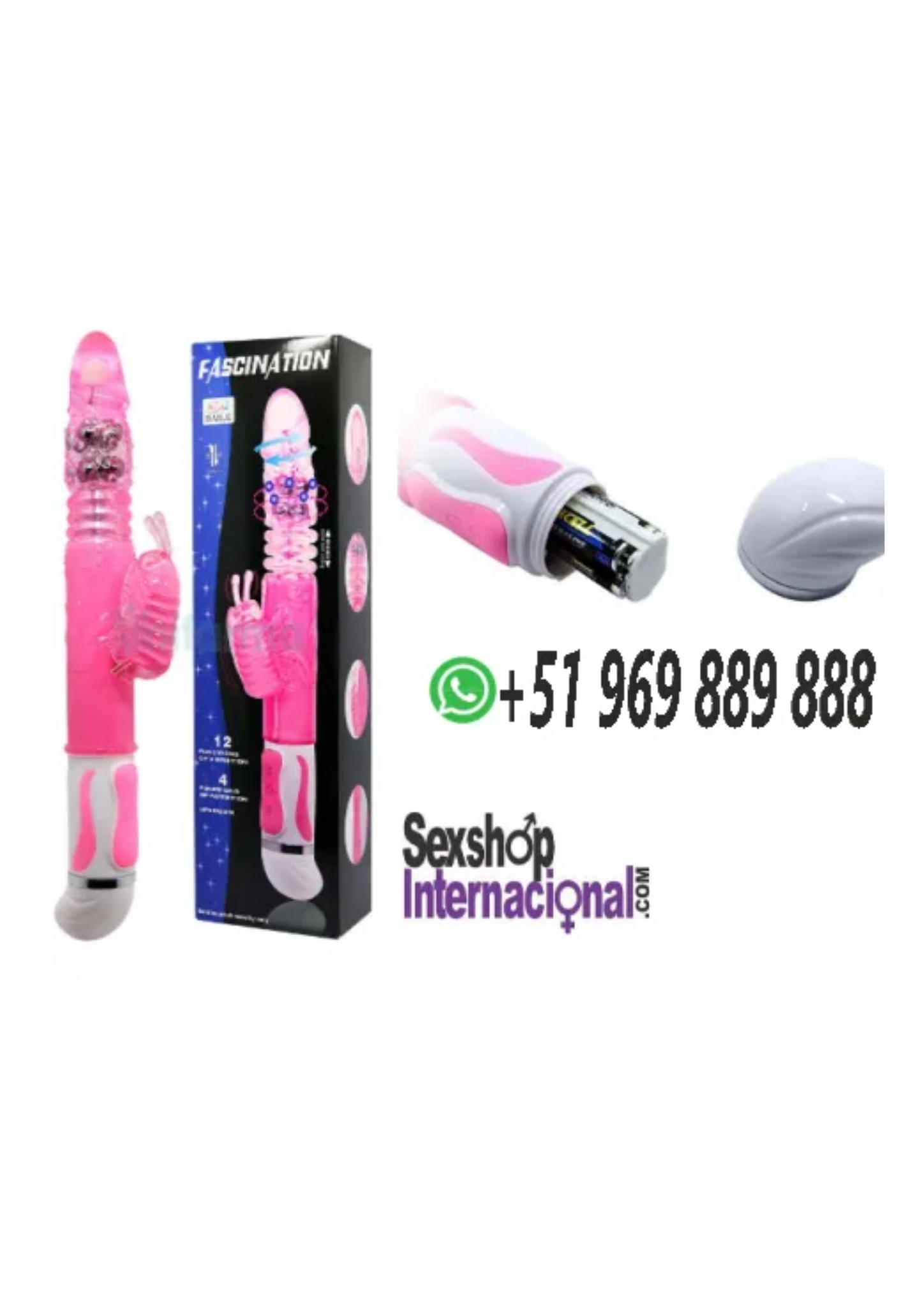 VIBRADOR SOFISTICADO-FASCINATION-DOBLE ESTIMULACION-RABBIT-SEXSHOP LIMA 981196979 